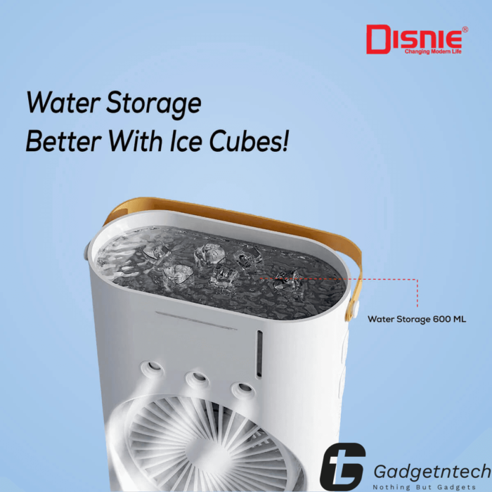 Disnie DRMF-63USB Rechargeable Double Head Portable Mini Air Cooling Mist Fan with Remote