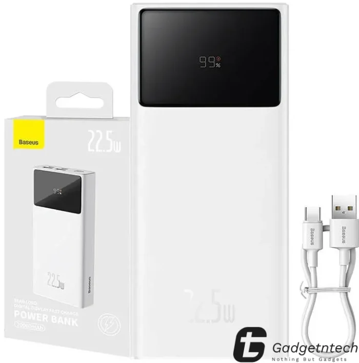 Baseus Fast Charging Power Bank 30000mAh 22.5W Star-Lord Digital Display – White Color